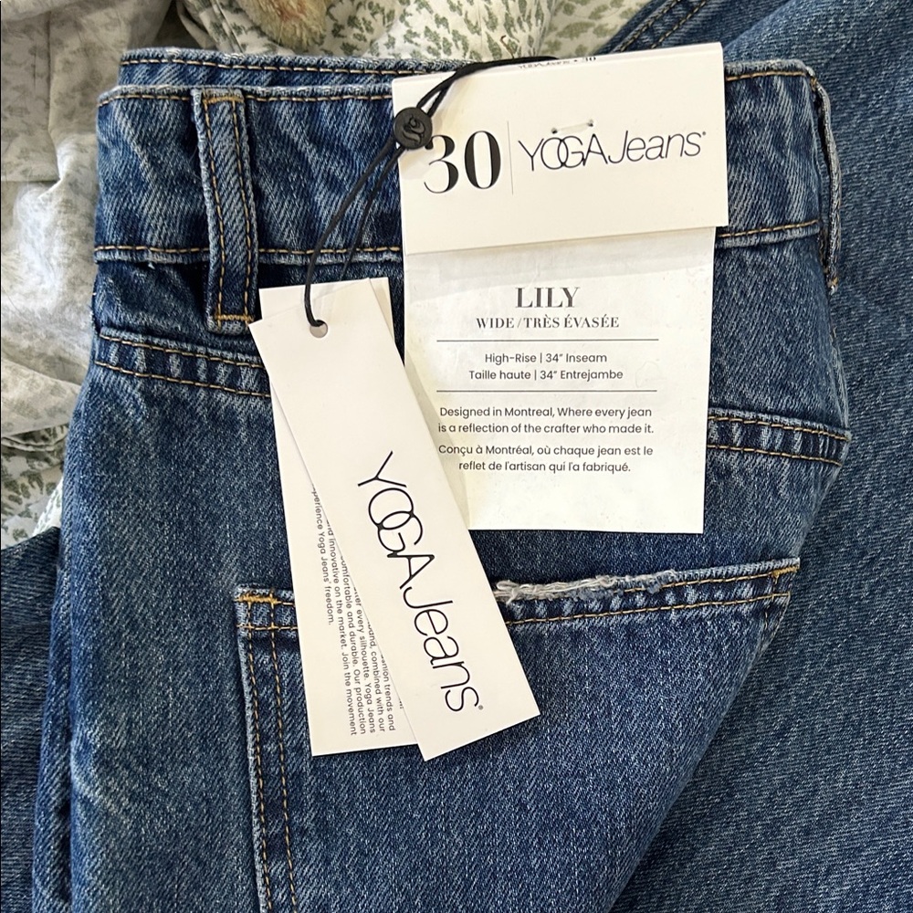 Yoga Jeans Women's Wide Leg Denim in Blue
